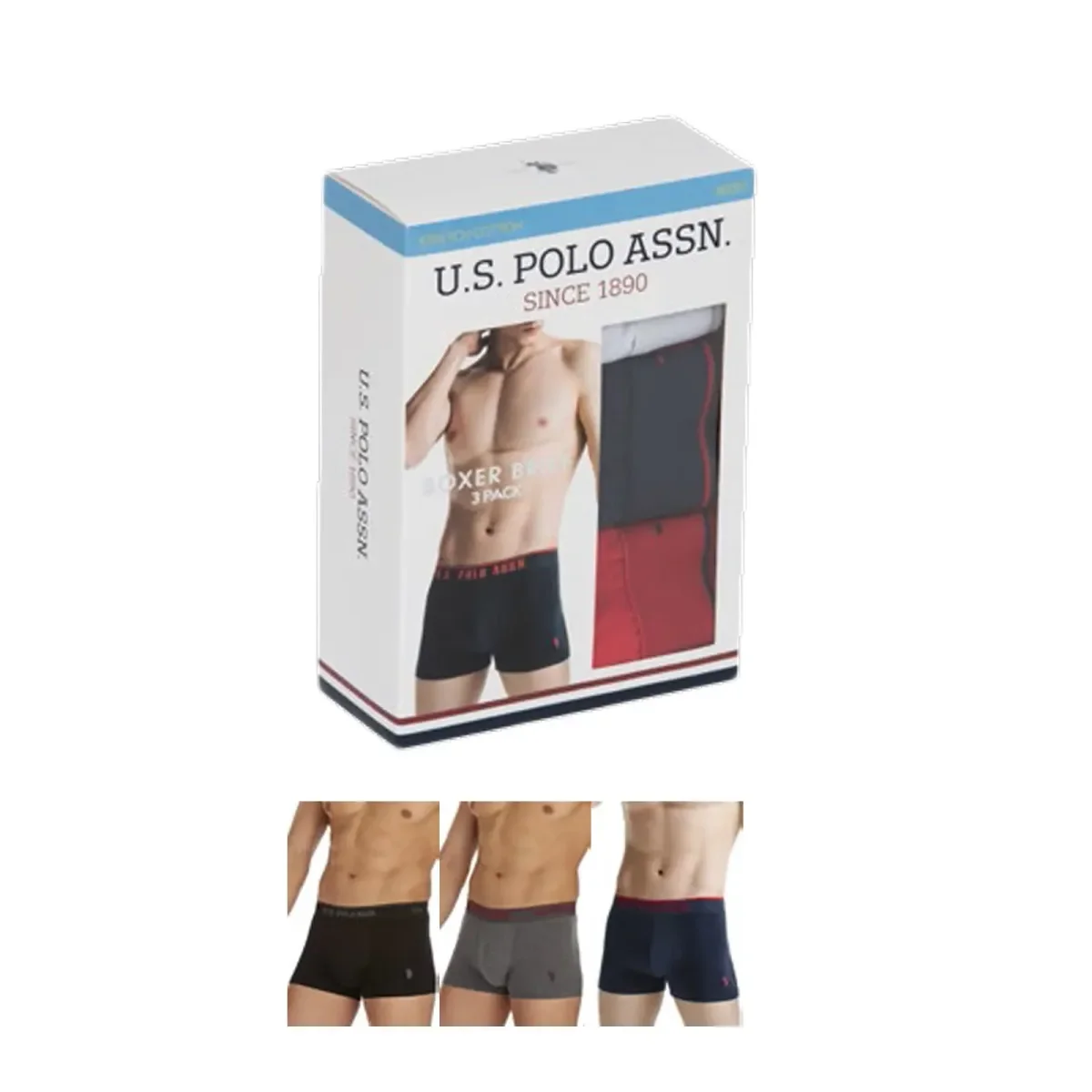 Φωτογραφία προϊόντος: U.S. Polo ASSN. Ανδρικό Boxer Classic Logo - Τριπλό Πακέτο, Χρώμα Ανθρακί-Σκ.Μπλε-Μαύρο
