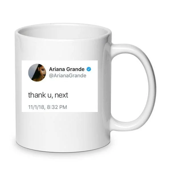 Φωτογραφία προϊόντος: Ariana Grande mug Αριάνα Γκράντε κούπα no10 Κεραμική 330ml thank you next