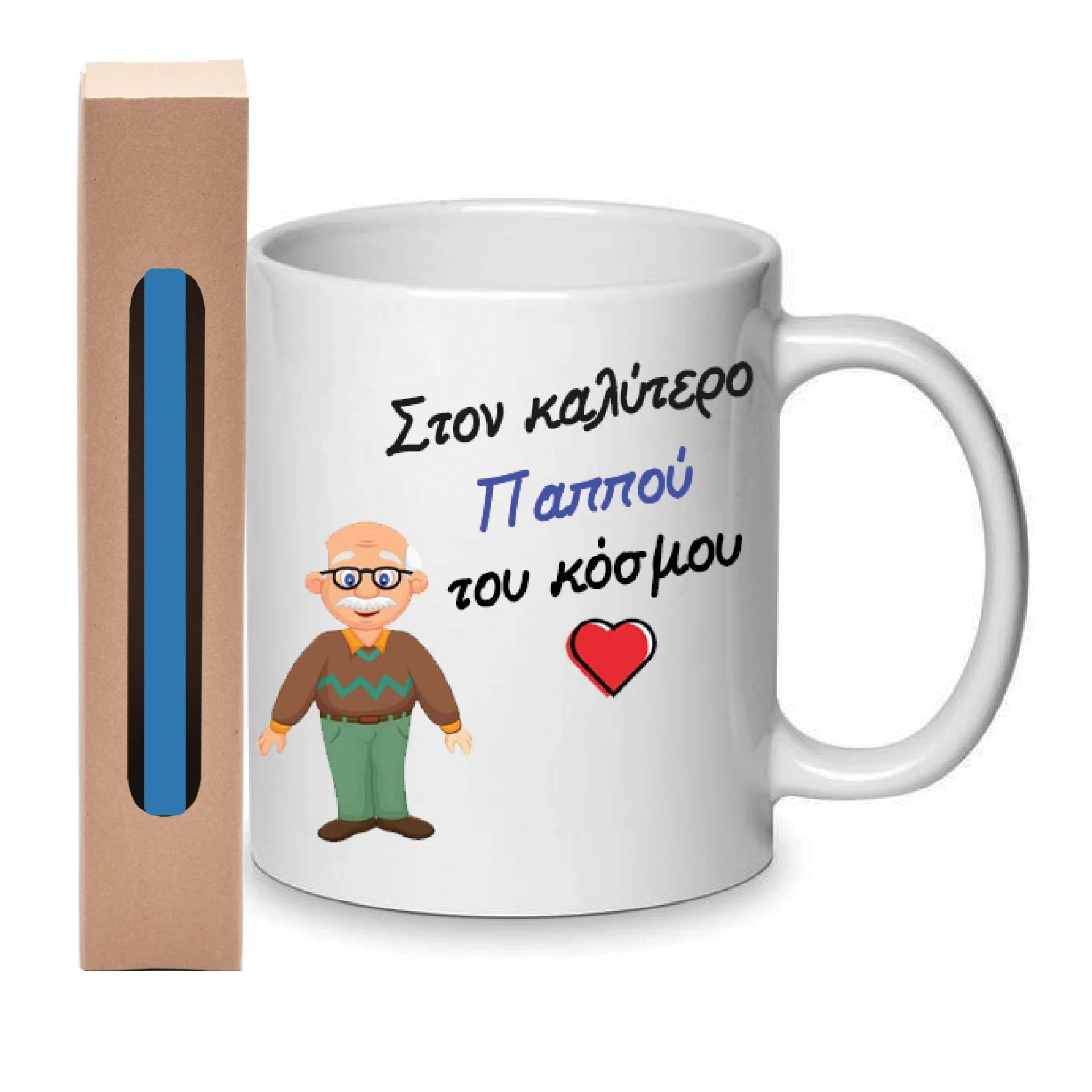 Φωτογραφία προϊόντος: Λαμπάδα και σετ Πασχαλινή Πορσελάνινη Κούπα Στον καλύτερο παππού του κόσμου με cartoon 330ml