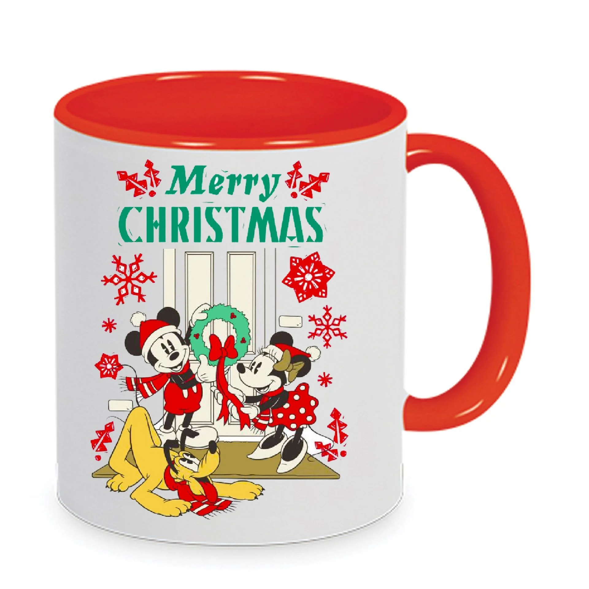 Φωτογραφία προϊόντος: Merry Christmas mug Mickey and Minnie Χριστουγεννιάτικη κούπα no112 κεραμική 330ml