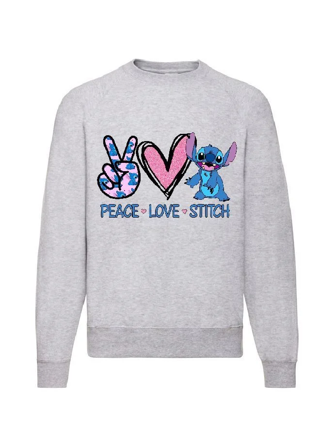 Φωτογραφία προϊόντος: Φούτερ Sweatshirt Sweater Lilo and stitch no3 Original Fruit of the loom 80% βαμβάκι Peace and love