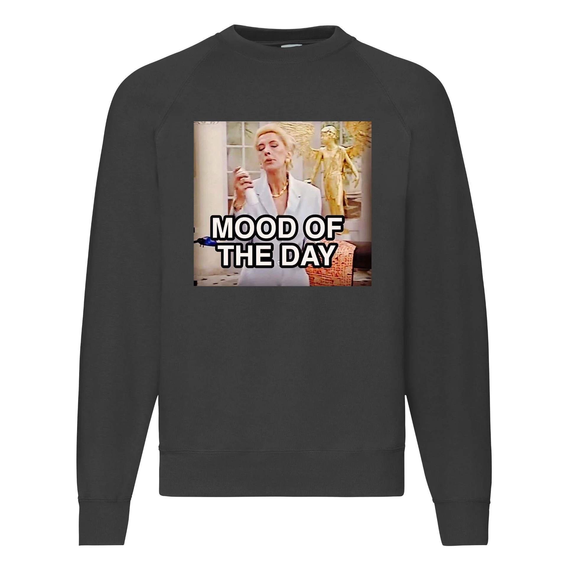 Φωτογραφία προϊόντος: Φούτερ Sweatshirt Δύο ξένοι Ντένη Μαρκορά Mood of the day no14 Fruit of the loom 80% βαμβάκι