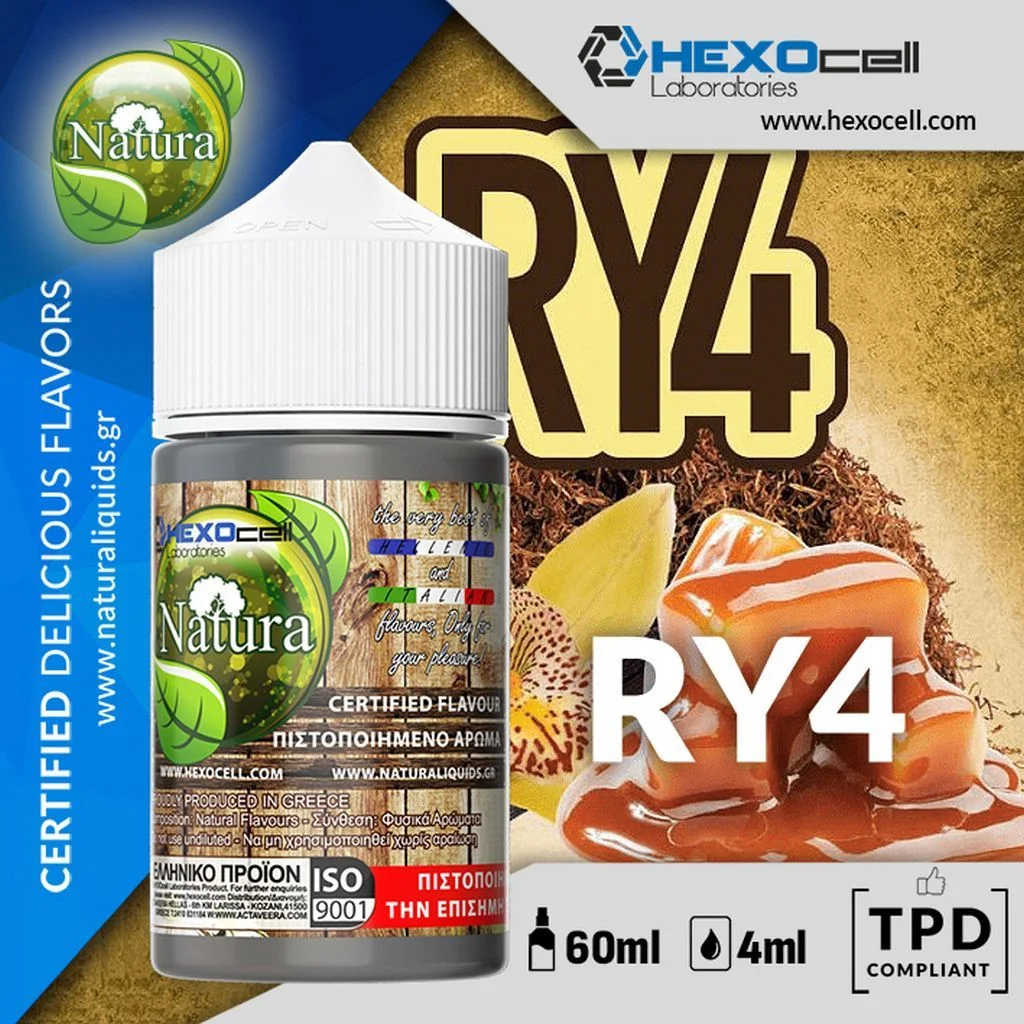 Φωτογραφία προϊόντος: Natura Hypermix Ultra Flavorshot RY4 Tobacco 4ml/60ml