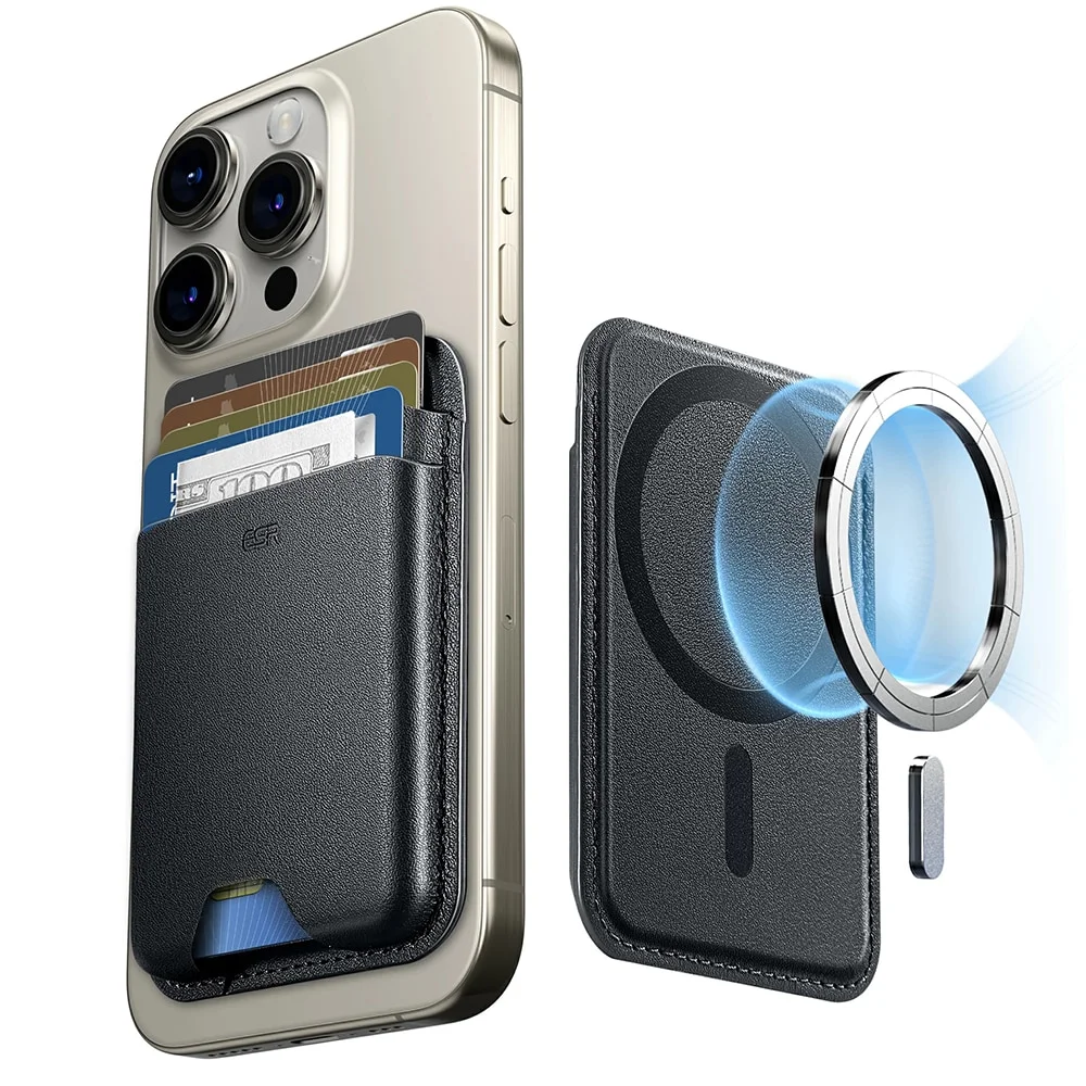 Φωτογραφία προϊόντος: ESR - Premium Wallet Boost MagSafe (2K63801) - Έξυπνη αποθήκευση 4 καρτών, κατασκευασμένη από τεχνητό δέρμα - Μαύρο μεσονύκτιο