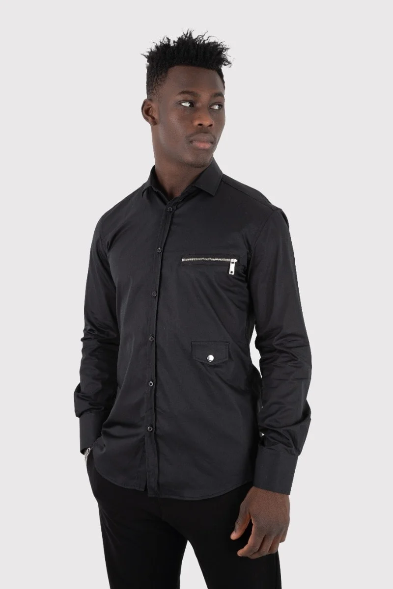 Φωτογραφία προϊόντος: ΑΝΔΡΙΚΟ ΠΟΥΚΑΜΙΣΟ STEFAN SLIM FIT 9028-FW22 BLACK