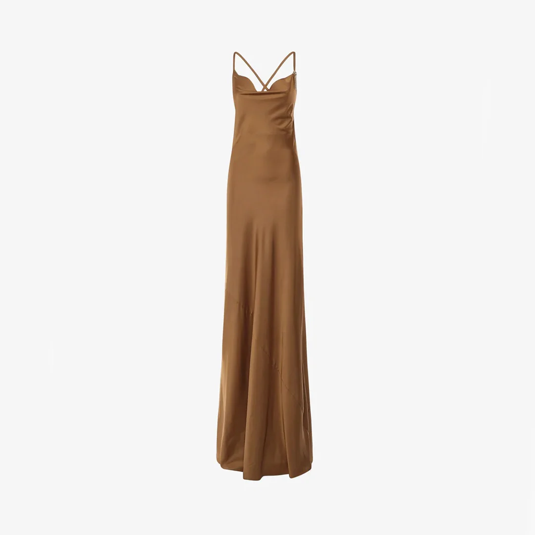 Φωτογραφία προϊόντος: Shiki Satin Maxi Dress ALYAN Camel