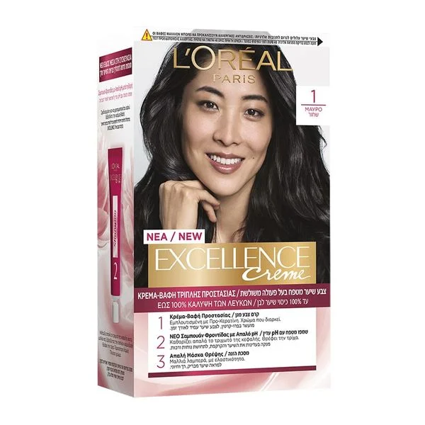 Φωτογραφία προϊόντος: L'Oreal Βαφή Μαλλιών Excellence 48ml | Απόχρωση No 1.0