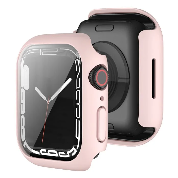 Φωτογραφία προϊόντος: 2-in-1 Hard Frame Pink Sand + Tempered Glass Apple Watch 45mm