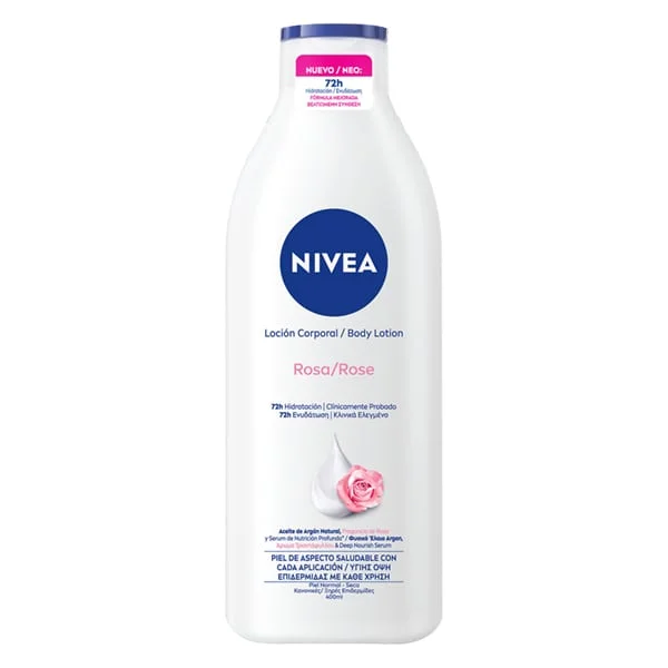 Φωτογραφία προϊόντος: Nivea Rose Blossom 5in1 Body Lotion Ενυδατική Λοσιόν Σώματος με Άρωμα Τριαντάφυλλου & Έλαιο Argan 400ml