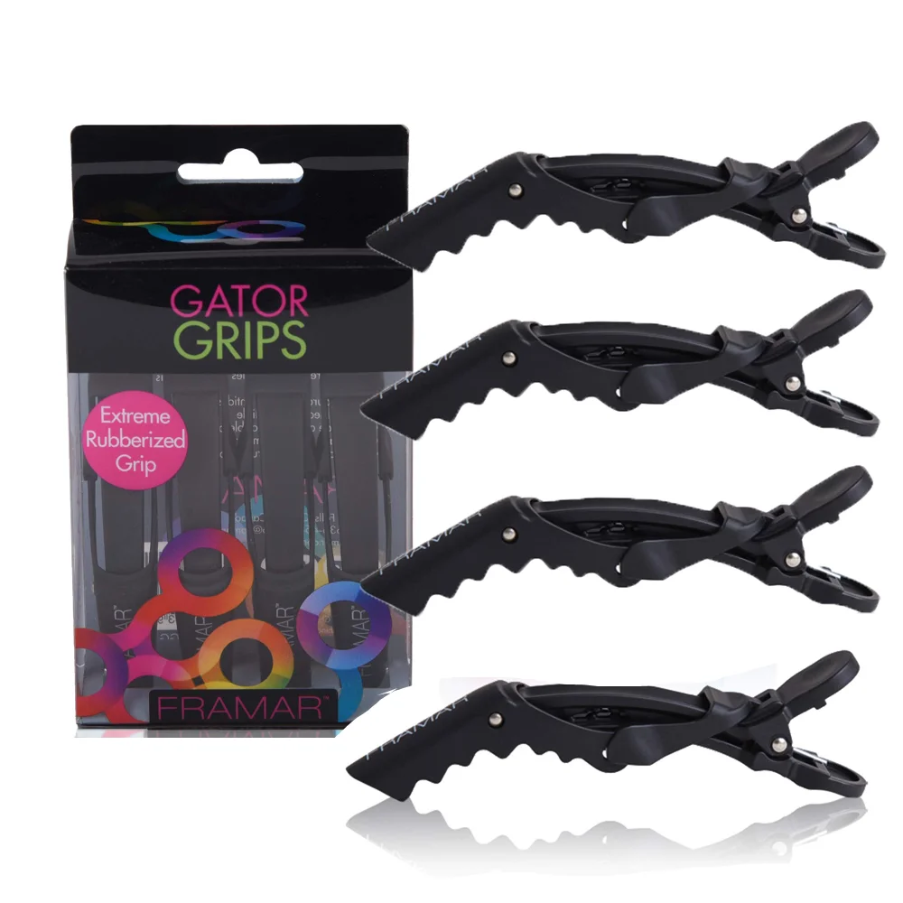 Φωτογραφία προϊόντος: Κλίπς Σπαστά Framar Rubberised Gator Grip Clips Black Σέτ 4τεμ