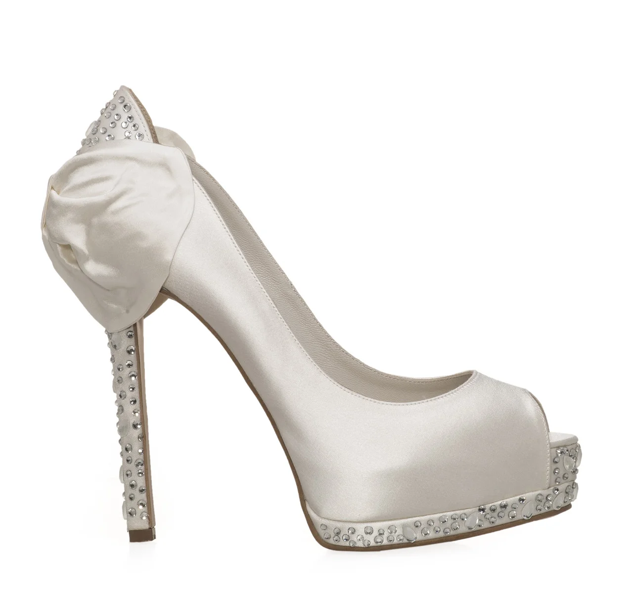 Φωτογραφία προϊόντος: ΝΥΦΙΚΕΣ ΓΟΒΕΣ PEEP TOE MOURTZI IVORY 13/571510/SATIN