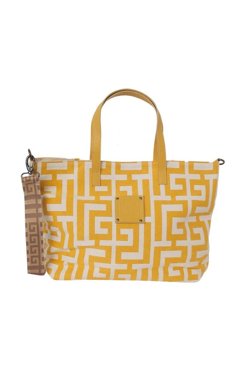 Φωτογραφία προϊόντος: Midneto Calypso Beige Yellow Labyrinth Bag