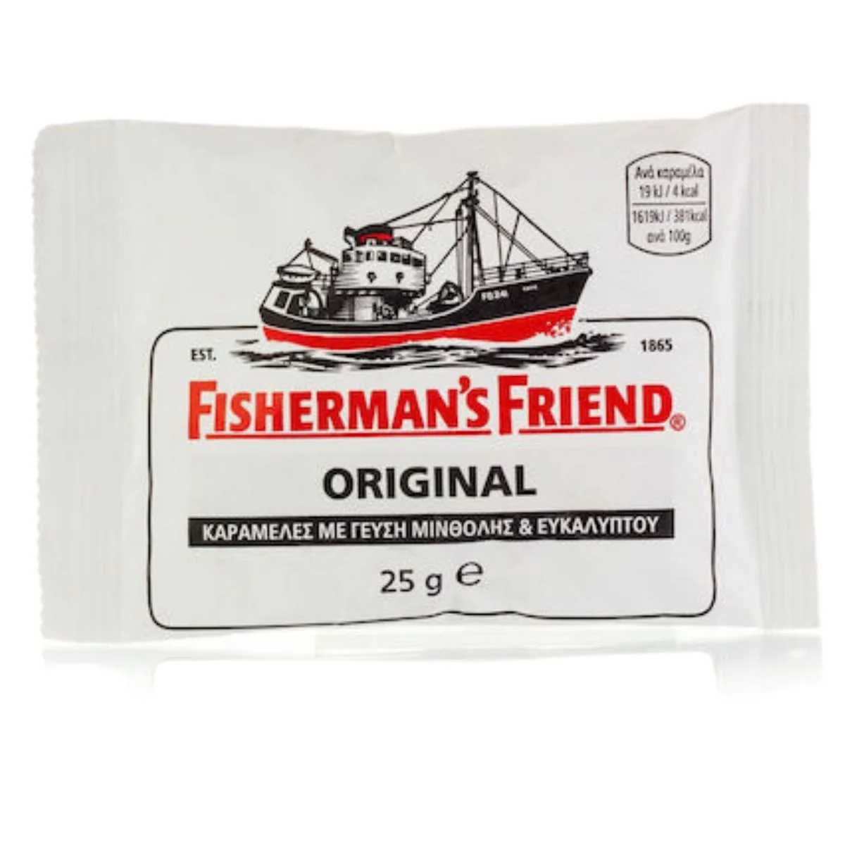 Φωτογραφία προϊόντος: Fisherman's Friend Original Καραμέλες για τον Πονόλαιμο με Μινθόλη & Ευκάλυπτο 25gr