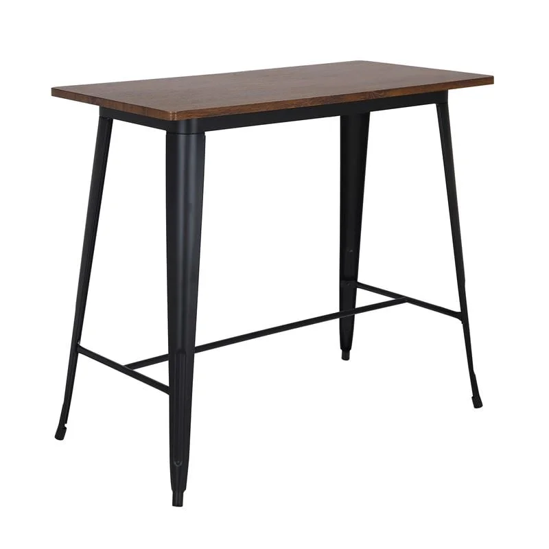 Φωτογραφία προϊόντος: RELIX Wood Dark Oak Τραπέζι Bar-Pro, Μέταλλο Βαφή Μαύρο