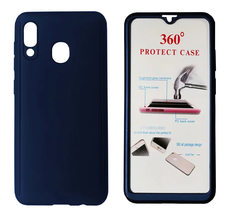 Φωτογραφία προϊόντος: POWERTECH Θήκη Body 360° με Tempered Glass για Samsung A20, μπλε