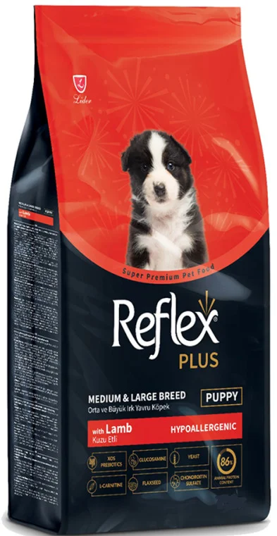 Φωτογραφία προϊόντος: Lider Reflex plus τροφή για κουτάβια μεσαίων και μεγαλόσωμων φυλών,αρνί 3kg LIDER (8698995003407)