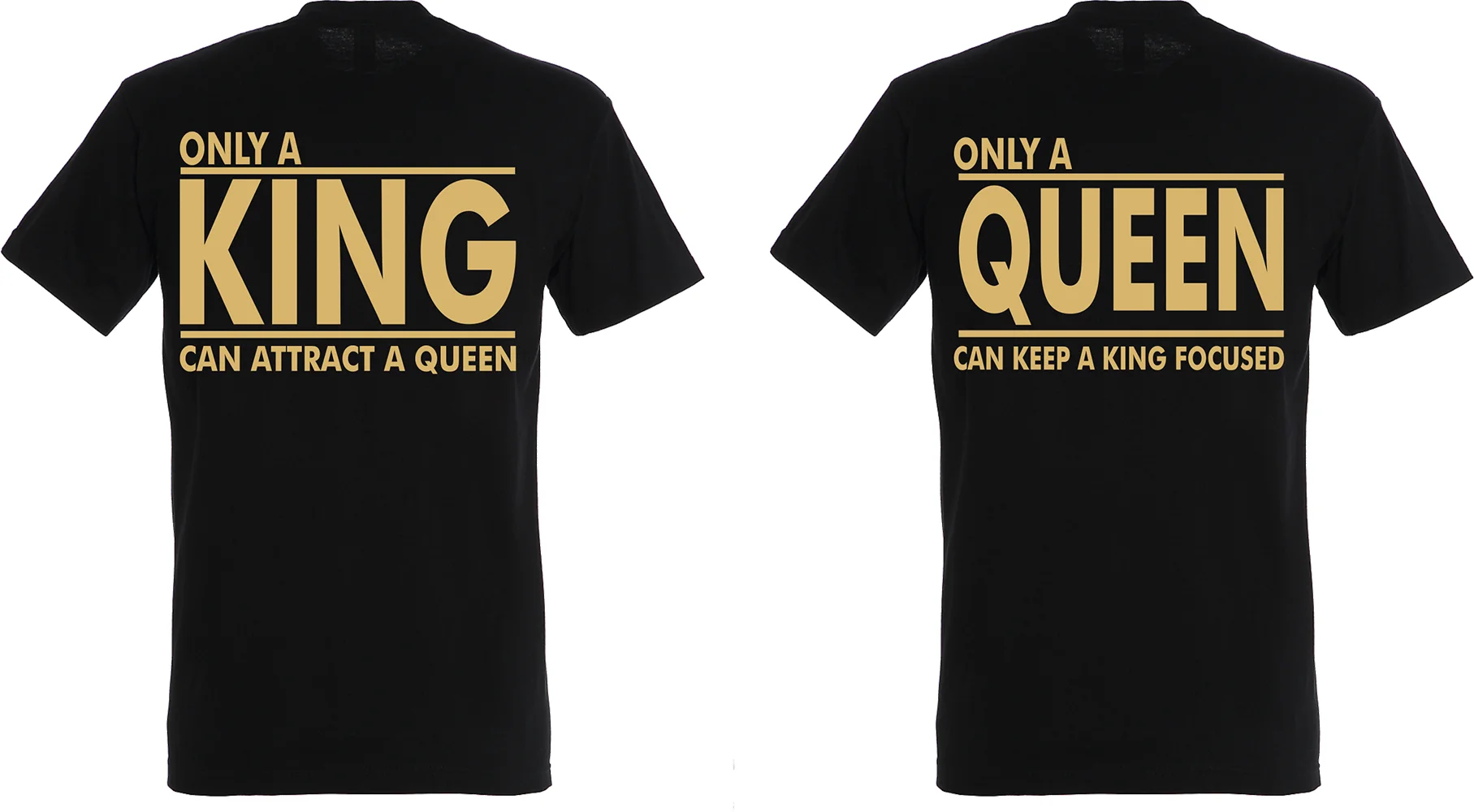 Φωτογραφία προϊόντος: T-shirt Only a king and a queen Gold (σετ 2 τεμ.)