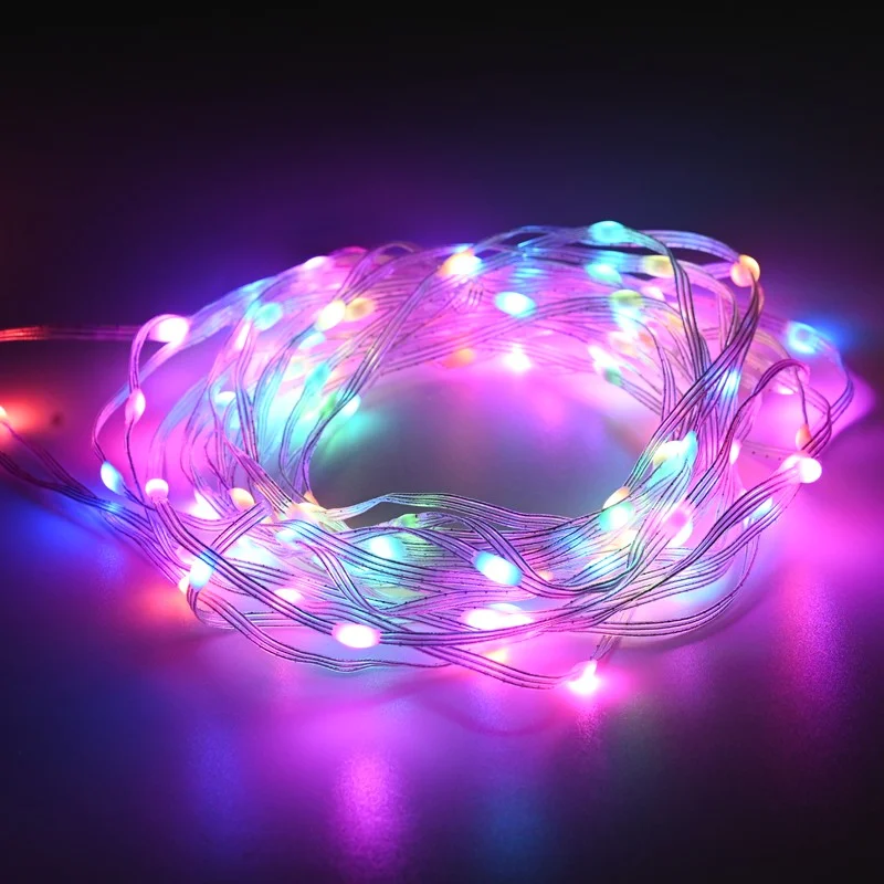 Φωτογραφία προϊόντος: ACALIGHT ΛΑΜΠΑΚΙΑ 100 LED ΣΕ ΣΕΙΡΑ ΕΞΥΠΝΗ ΣΥΝΔΕΣΗ RGB REMOTE & ARR USB ΜΕ ΚΑΛΩΔΙΟ ΔΙΑΦΑΝΟ 3m IP44 10mm / X04100371