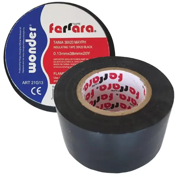 Φωτογραφία προϊόντος: EUROLAMP Wonder Μονωτική Ταινία 48mm x 20m Μαύρη PVC Flame Retardant Μαύρο