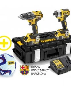 Φωτογραφία προϊόντος: DEWALT 18V XR Li-ION Σετ Παλμικό Κατσαβίδι 3 ταχυτήτων + Κρουστικό Δραπανοκατσάβιδο χωρίς καρβουνάκια (ψήκτρες) Σε Εργαλειοθήκη + Μπάλα Ποδοσφαίρου