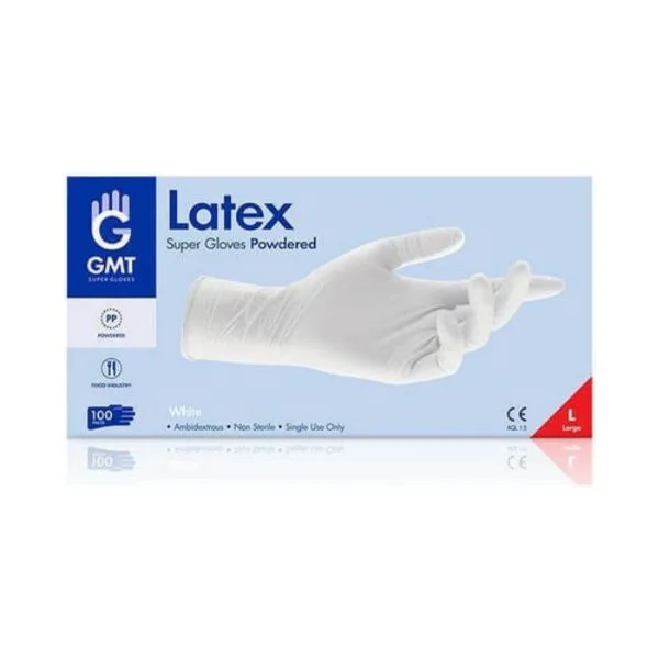 Φωτογραφία προϊόντος: Γάντια Latex GMT Με Πούδρα Λευκό Χρώμα 100τμχ - S