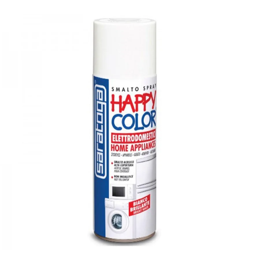 Φωτογραφία προϊόντος: Saratoga Σπρέι Happy Color Ακρυλικό, Λευκό Σμάλτο για Ηλεκτρικές Συσκευές (bright white) , 400ml - 88.161.001