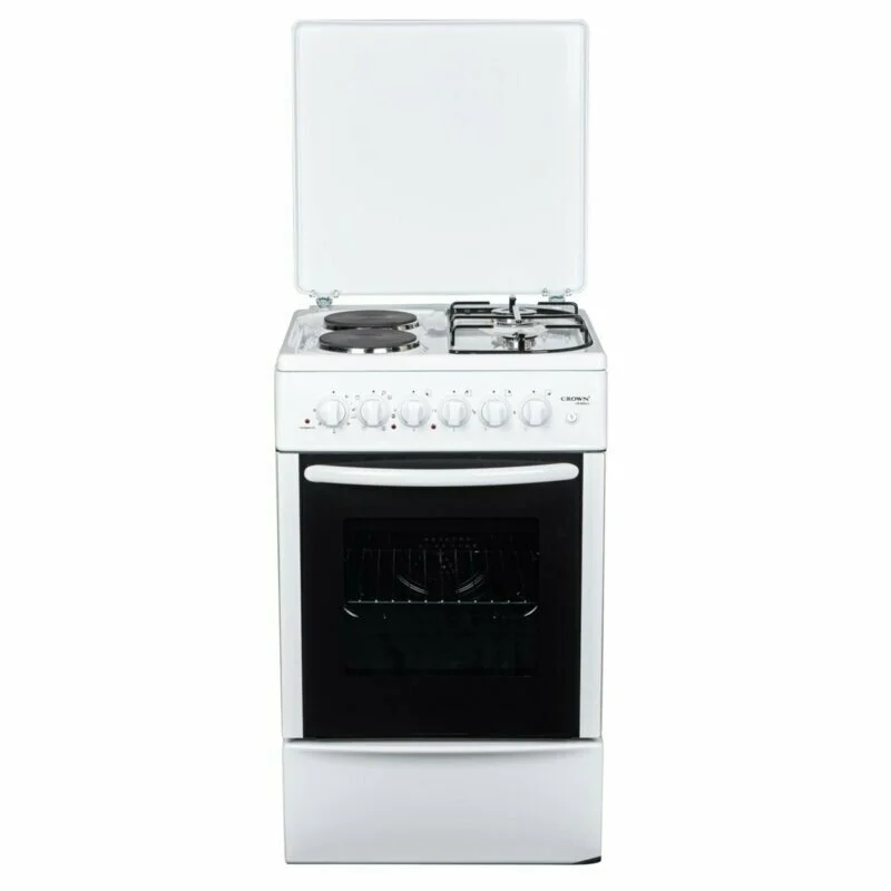 Φωτογραφία προϊόντος: Κουζίνα Crown CR-5050V 48lt με Εστίες Υγραερίου + Ρεύματος Π50εκ. Λευκή