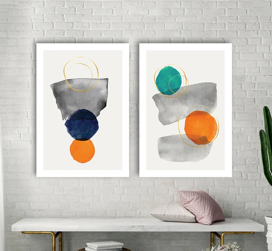 Φωτογραφία προϊόντος: Πίνακας σε καμβά Minimal Abstract Grometric art δίπτυχος