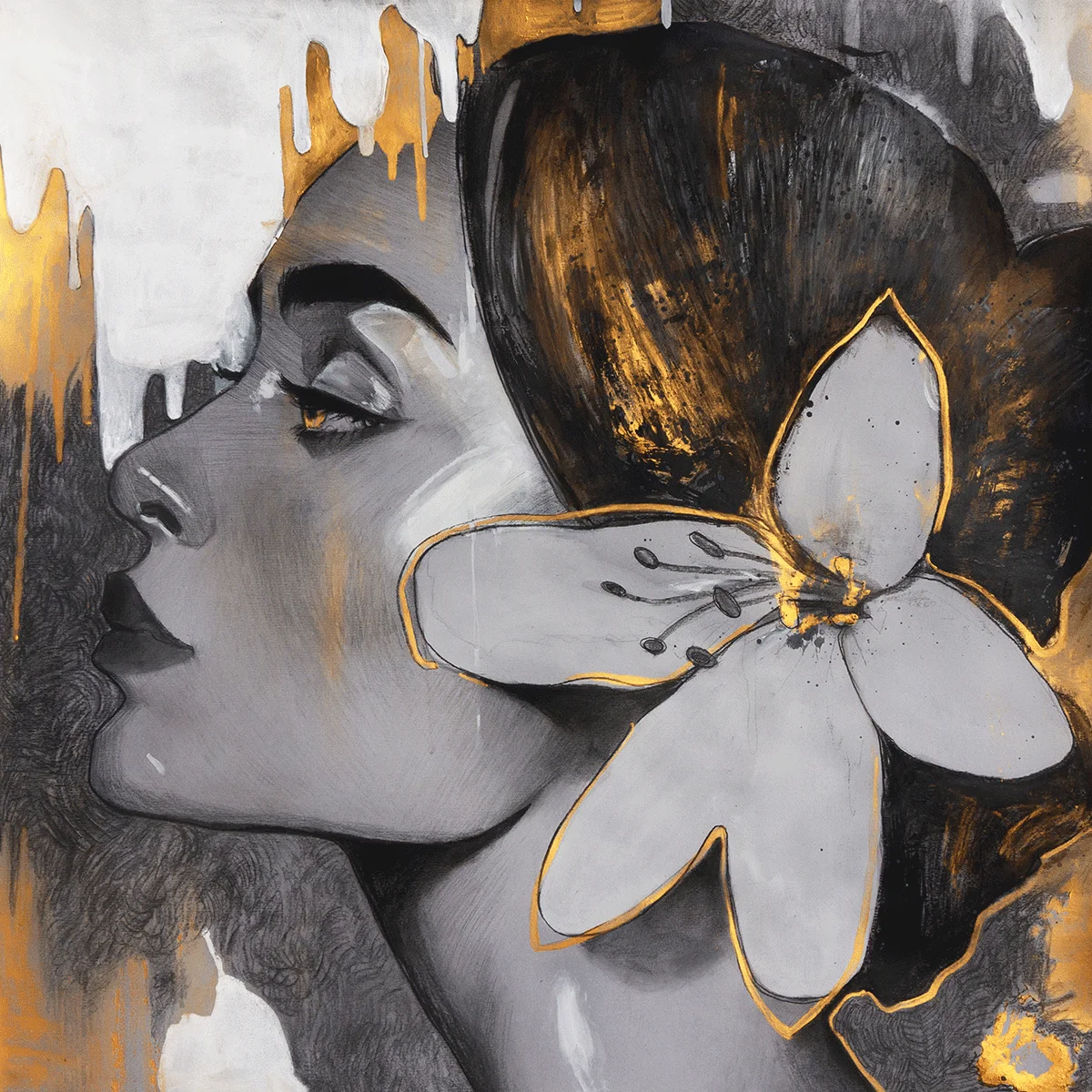 Φωτογραφία προϊόντος: Πίνακας σε καμβά gold woman portrait