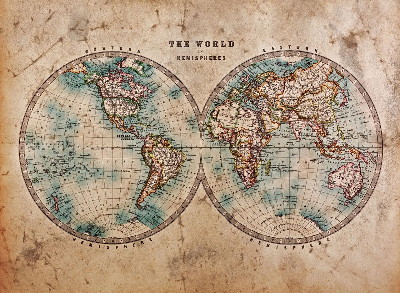 Φωτογραφία προϊόντος: Πίνακας σε καμβά The world hemispheres map