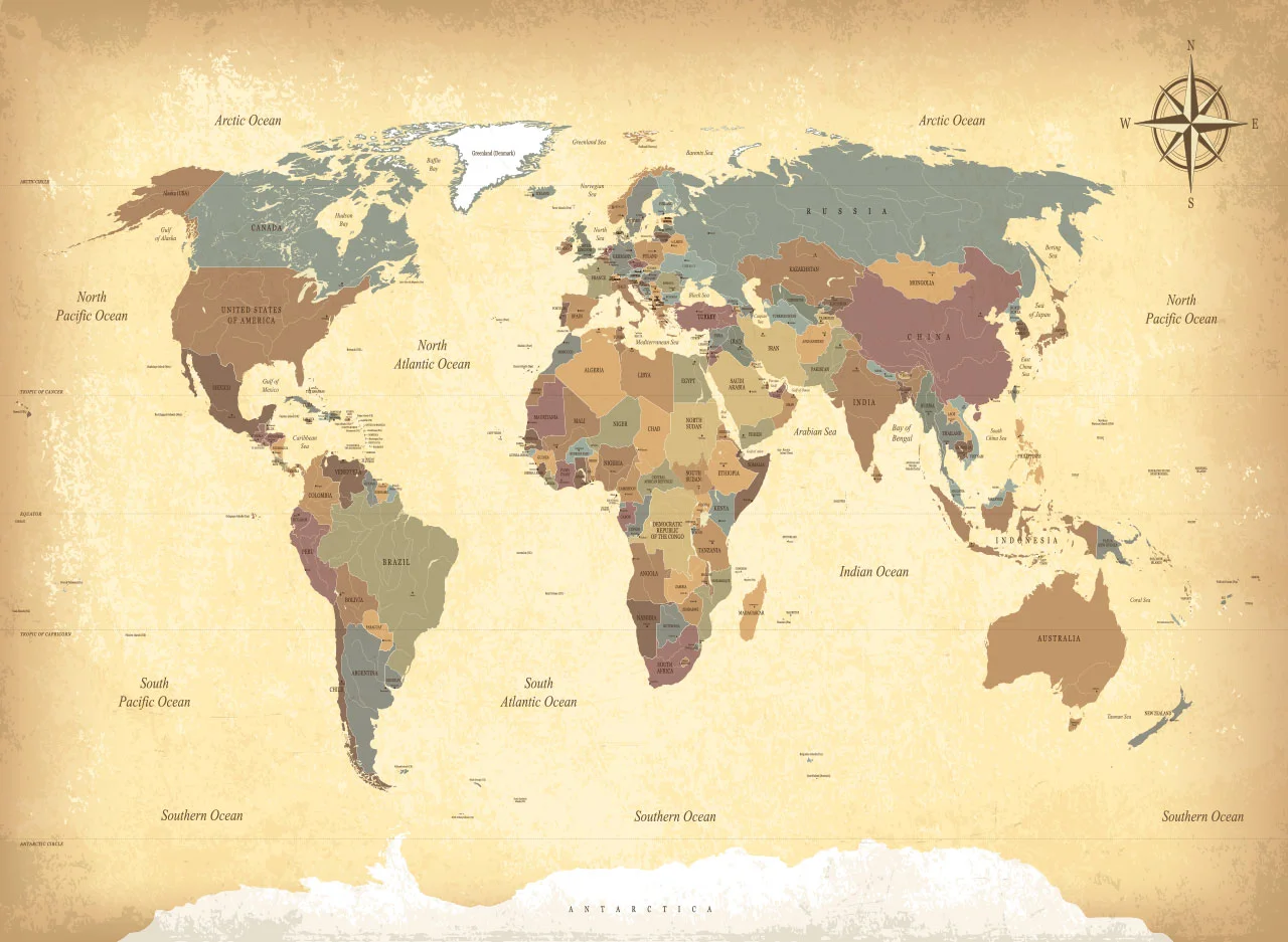 Φωτογραφία προϊόντος: Πίνακας σε καμβά vintage map earth