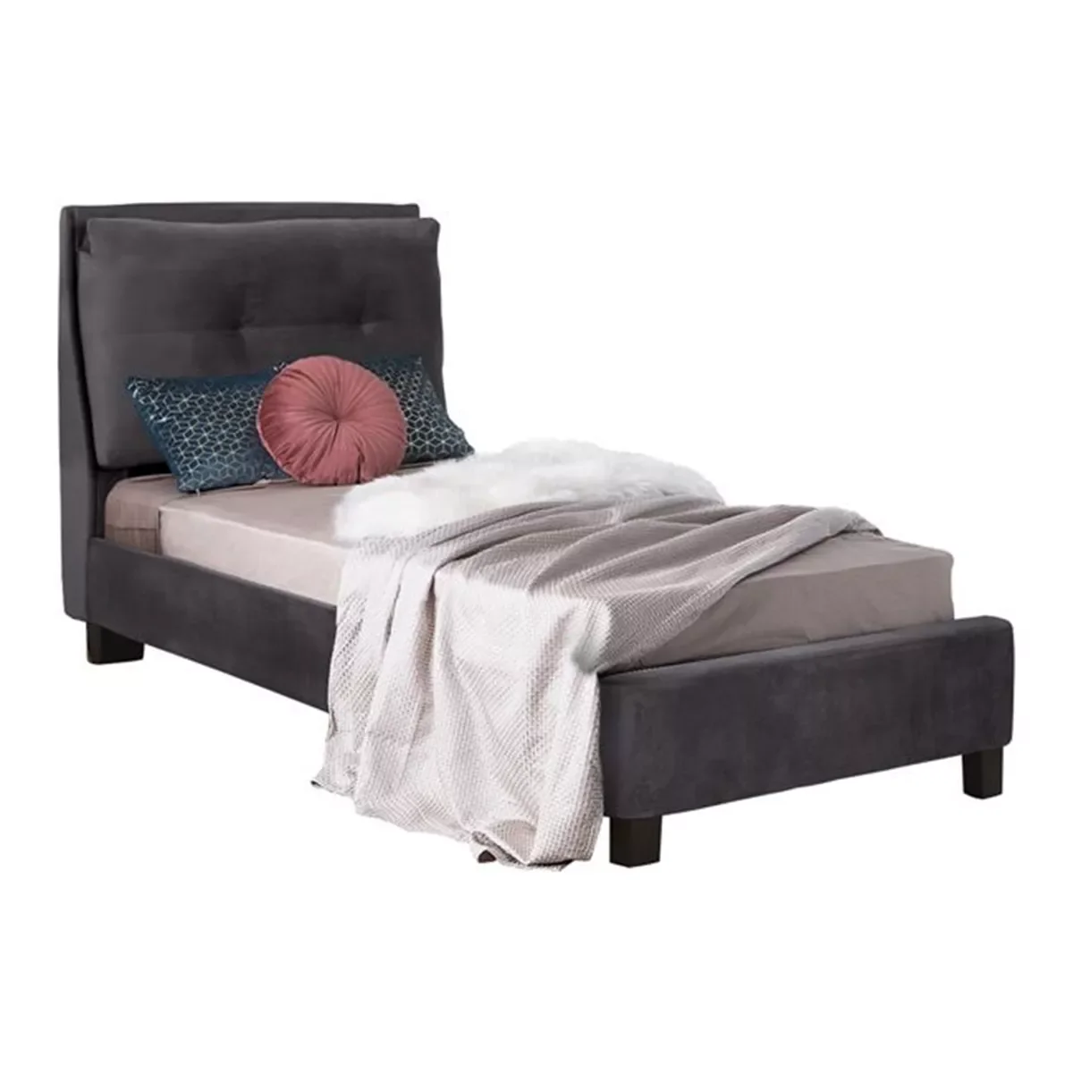 Φωτογραφία προϊόντος: B2BMarkt ΚΡΕΒΑΤΙ RILEY 90x200 εκ. ΜΕ ΥΦΑΣΜΑ ΒΕΛΟΥΔΟ ΓΚΡΙ HM561.01
