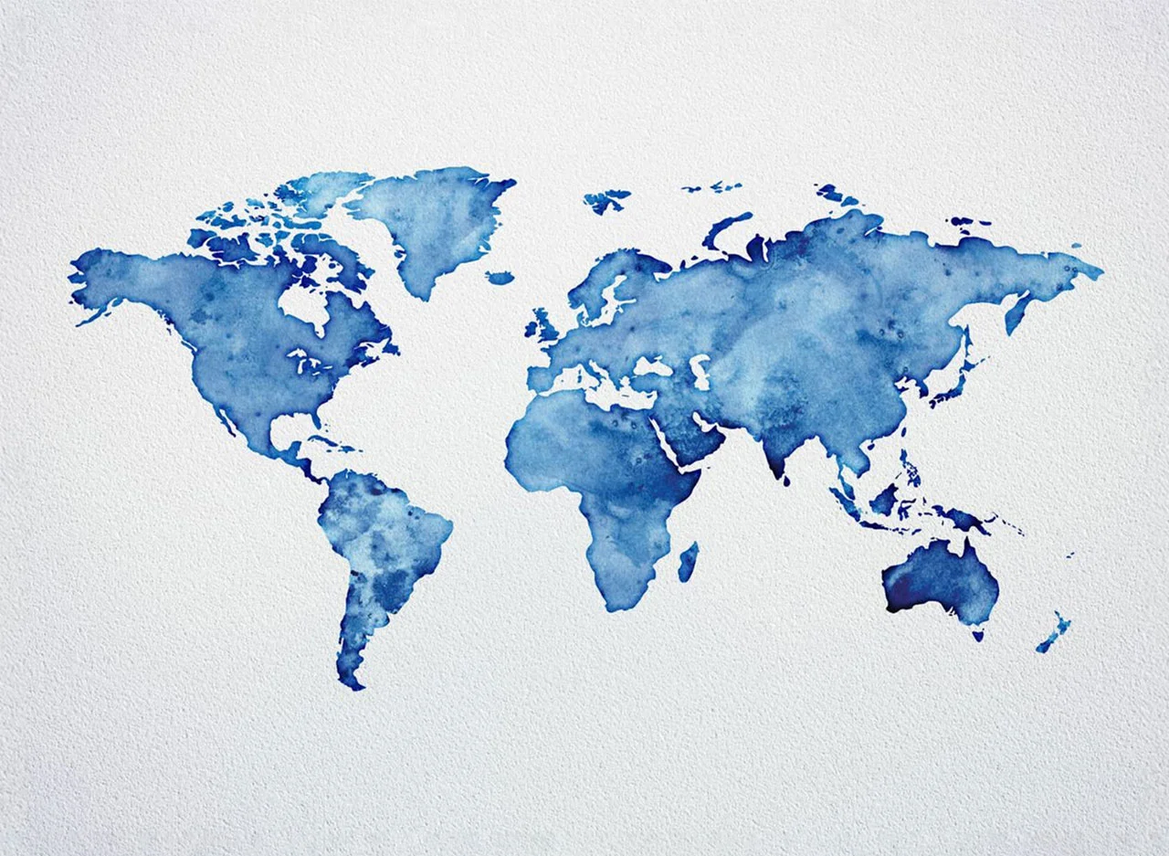 Φωτογραφία προϊόντος: Πίνακας σε καμβά World map Blue