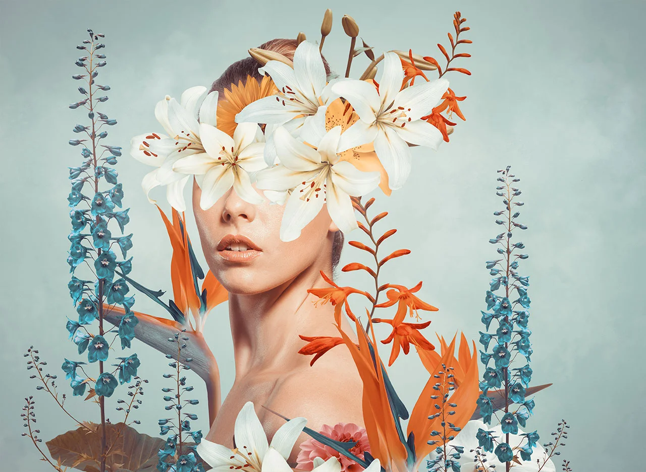 Φωτογραφία προϊόντος: Πίνακας σε καμβά Flower lady portrait