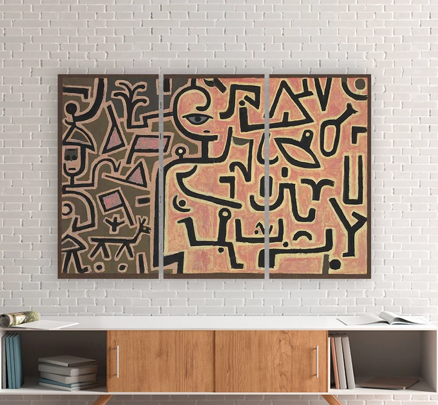 Φωτογραφία προϊόντος: Πίνακας σε καμβά Intention Paul Klee τρίπτυχος