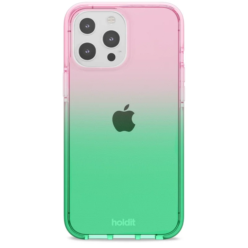 Φωτογραφία προϊόντος: Holdit Seethru Θήκη Slim Back cover Σιλικόνης για iPhone 13 Pro Max (MagSafe/100% Vegan/Ανακυκλώσιμα Υλικά/Εco Friendly) Gradient Grass Green/Bright Pink