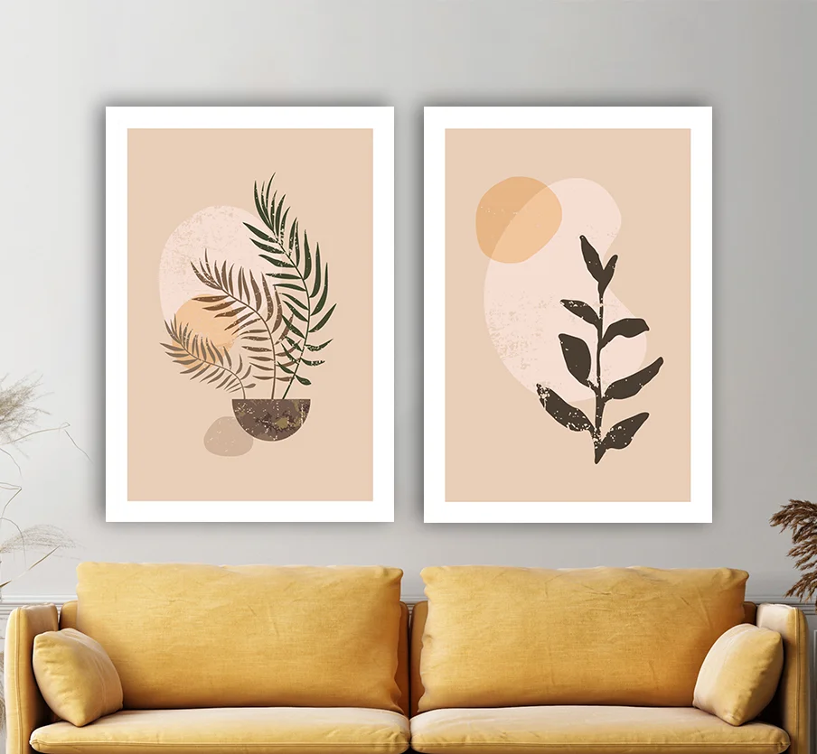 Φωτογραφία προϊόντος: Πίνακας σε καμβά Boho Aesthetic abstract Art δίπτυχος