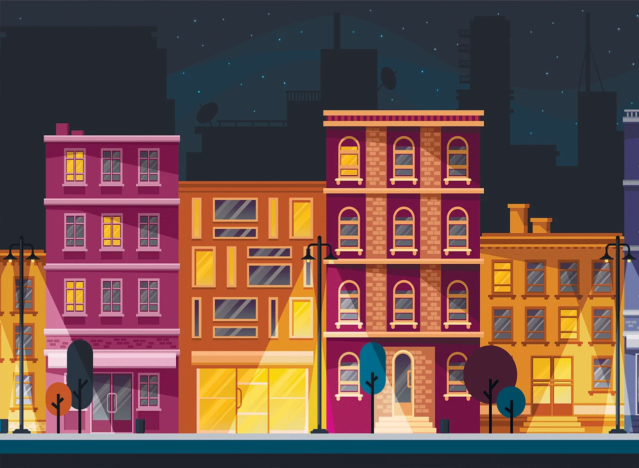Φωτογραφία προϊόντος: Πίνακας σε καμβά Cozy night town