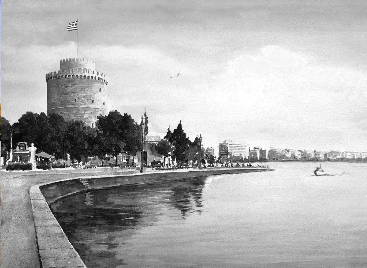 Φωτογραφία προϊόντος: Πίνακας σε καμβά Θεσσαλονίκη ασπρόμαυρη φωτογραφία