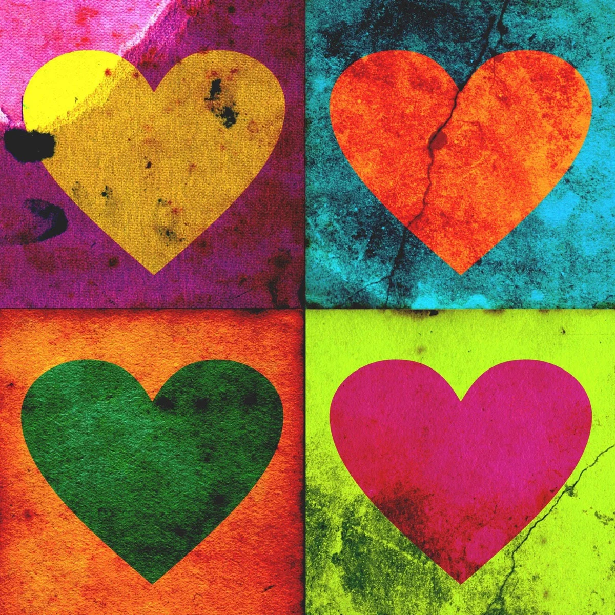 Φωτογραφία προϊόντος: Πίνακας σε καμβά Colorful hearts