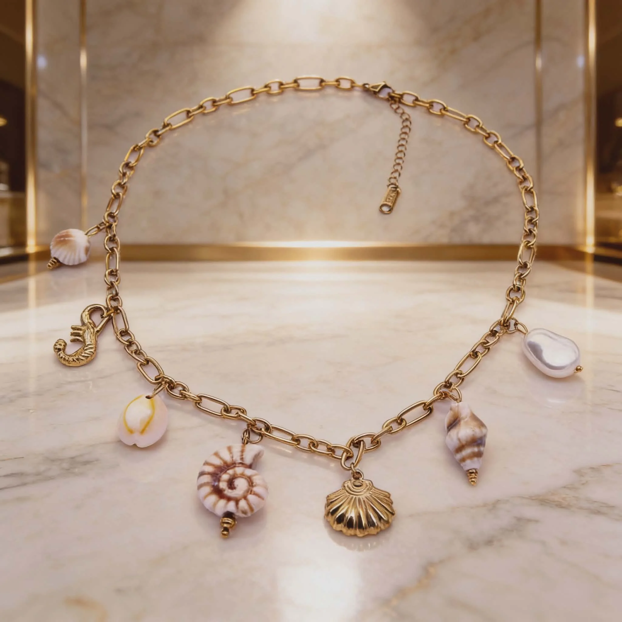 Φωτογραφία προϊόντος: LAVORE Ocean Treasure Shell Charm Necklace in Stainless Steel