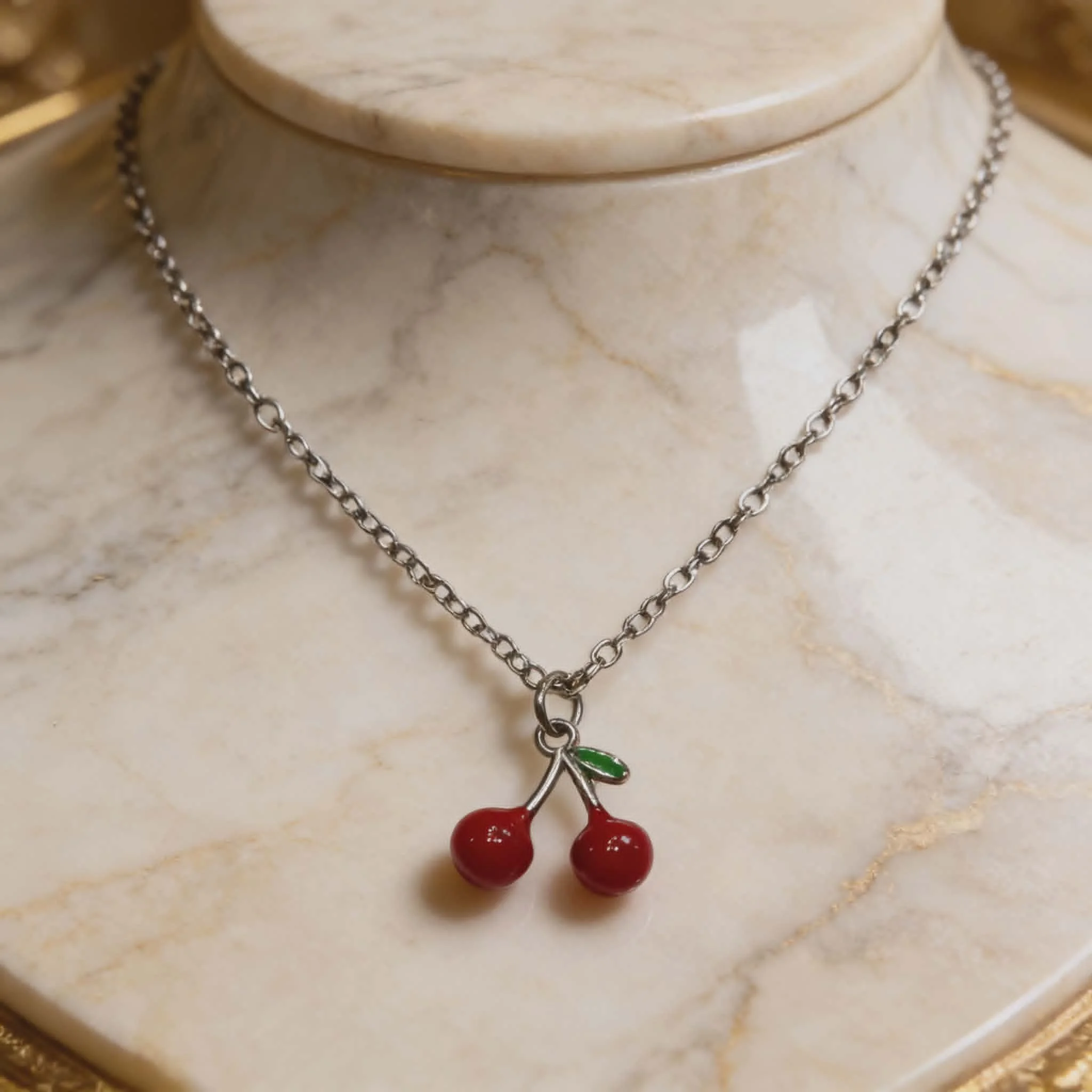 Φωτογραφία προϊόντος: LAVORE Cherry Pendant Necklace Silver Stainless Steel