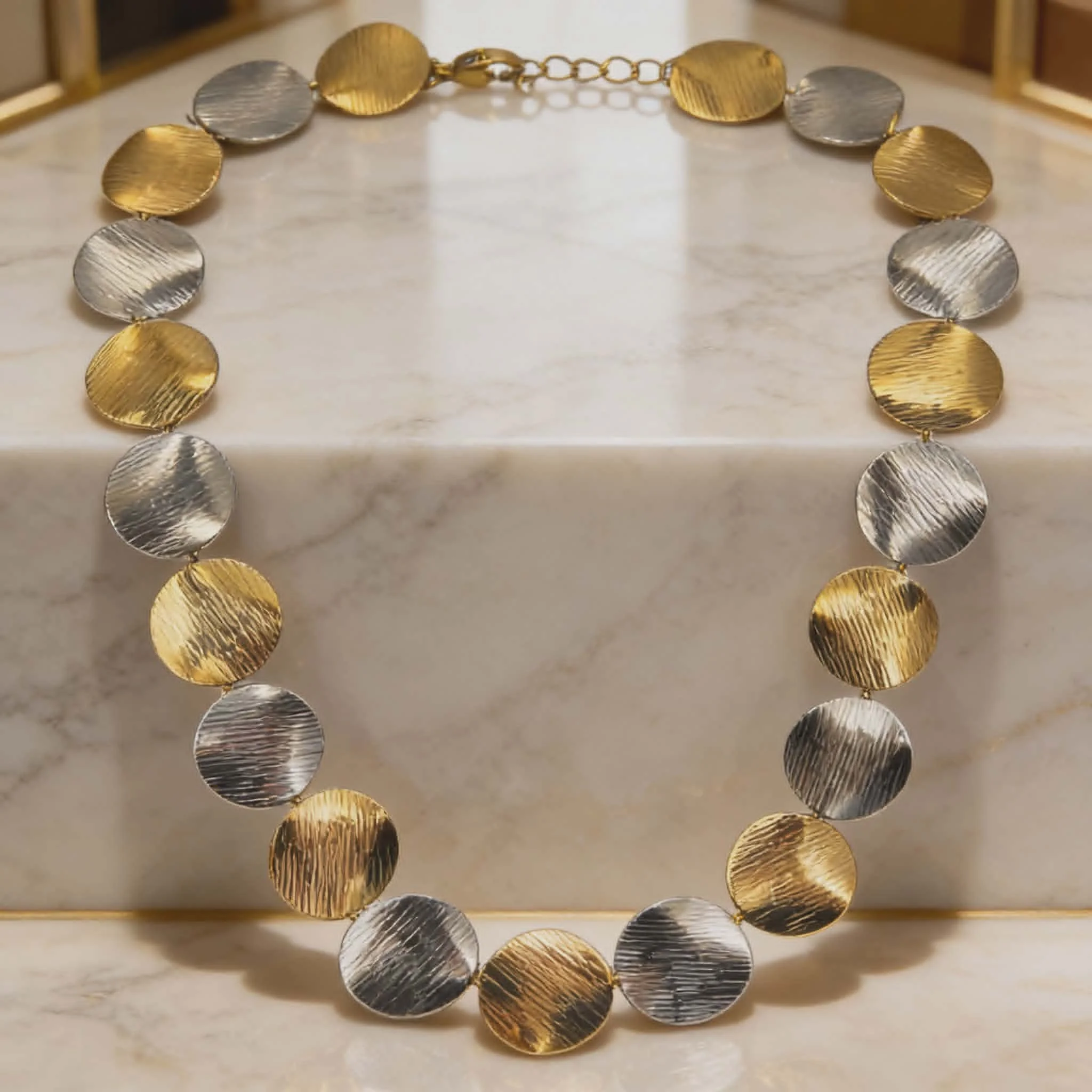 Φωτογραφία προϊόντος: LAVORE Two-Tone Disc Necklace Stainless Steel