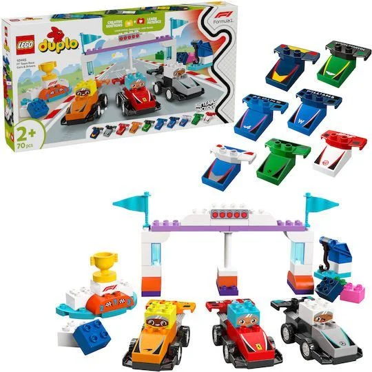 Φωτογραφία προϊόντος: Lego Duplo Town F1 Team Race Cars +#038; Drivers για 2+ Ετών 70τμχ