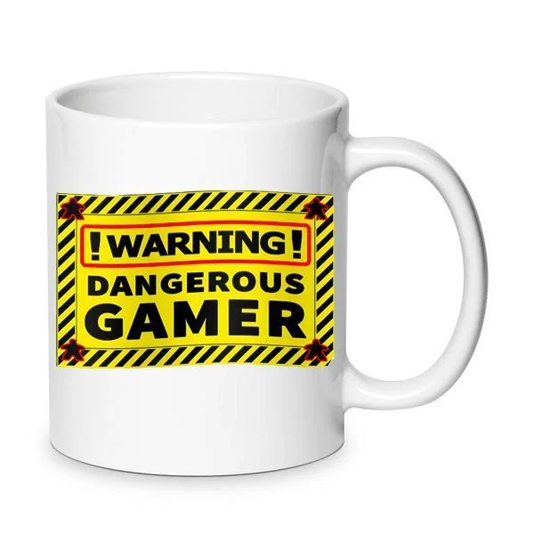 Φωτογραφία προϊόντος: Κούπα Warning Dangerous Gamer Κεραμική 330ml No7