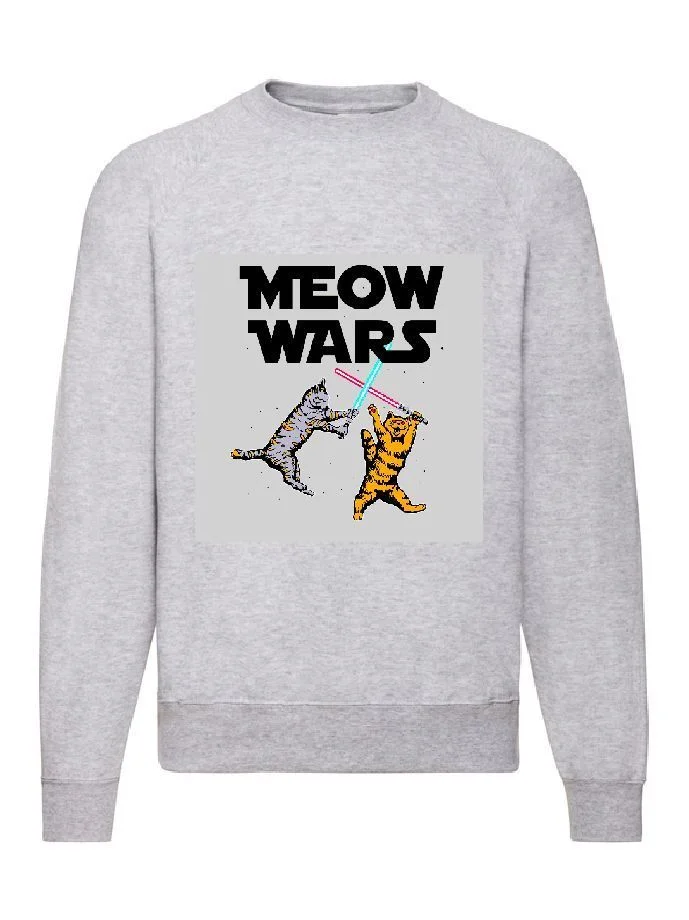 Φωτογραφία προϊόντος: Φούτερ Sweatshirt Star Wars Meow Wars Cats no1 Original Fruit of the loom 80% βαμβάκι με γάτες