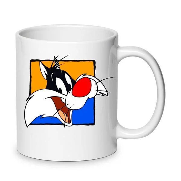 Φωτογραφία προϊόντος: Sylvester the cat mug Σιλβέστρος η γάτα κούπα no2 κεραμική 330ml