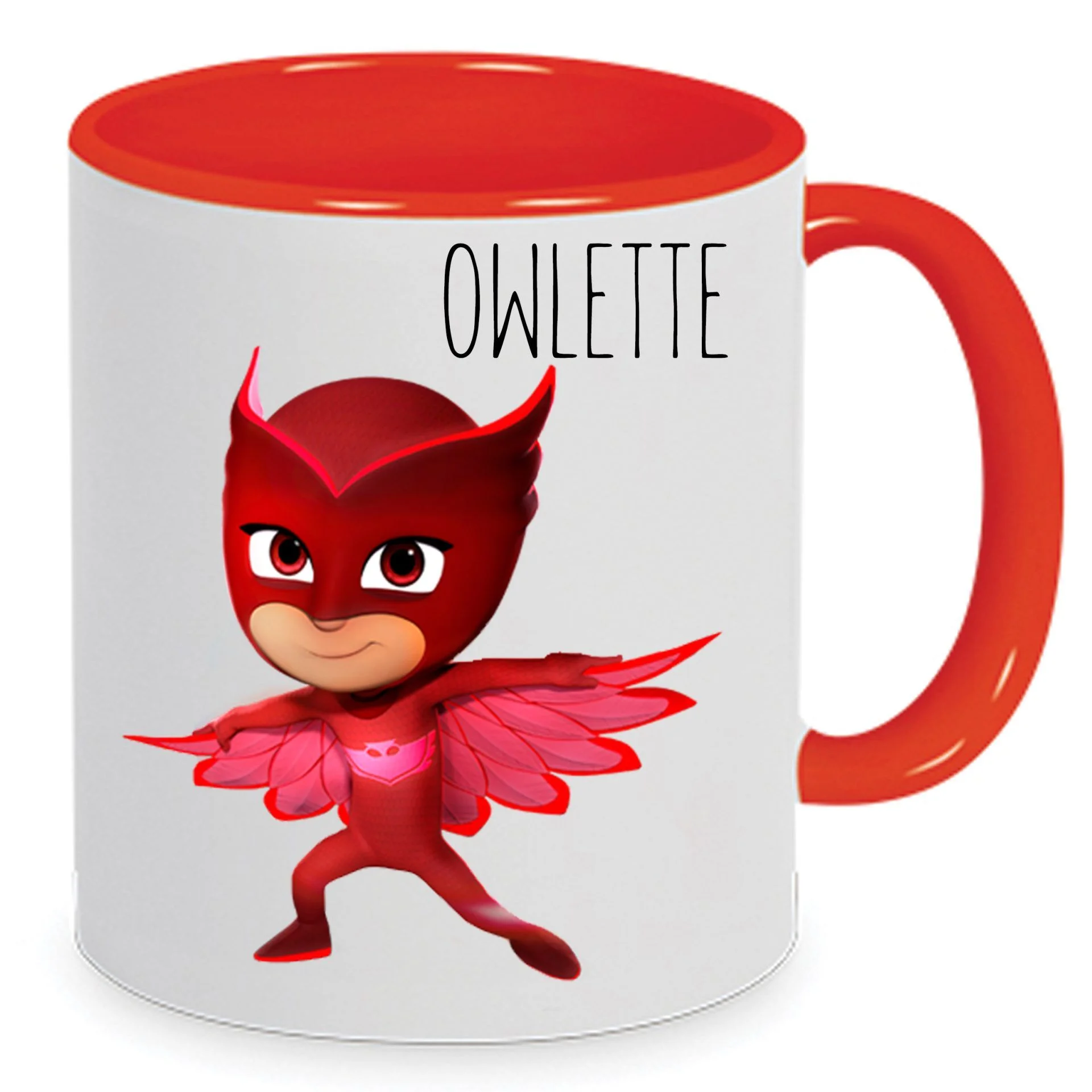 Φωτογραφία προϊόντος: Κούπα Pj masks Owlette mug Πιτζαμοήρωες Κούπα no6 330ml κεραμική λευκή κόκκινη