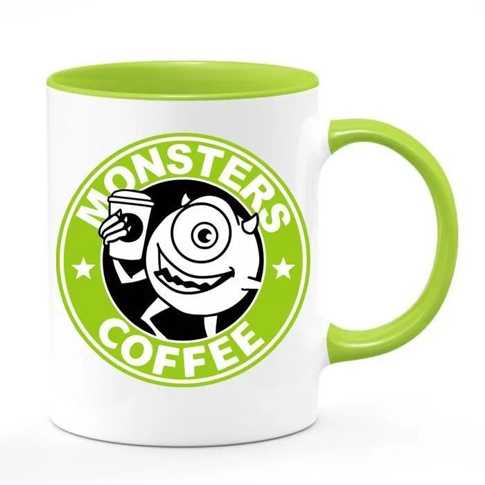 Φωτογραφία προϊόντος: Monsters Inc mug Boo Μπαμπούλας ΑΕ κούπα no8 Κεραμική 330ml Starbucks Monsters λευκή πράσινη