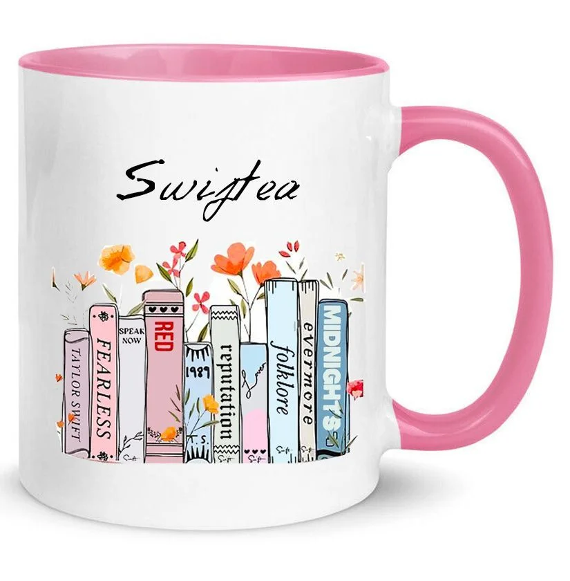 Φωτογραφία προϊόντος: Taylor Swift mug κούπα no9 κεραμική λευκή ροζ 330ml Swiftea